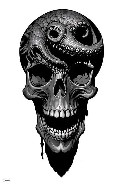 Skull And Kraken Attacking