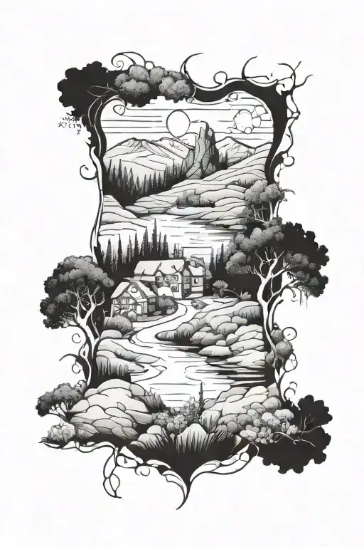 Create A Sleeve Tattoo With A Mix Of Scottish And Madeira Landscapes