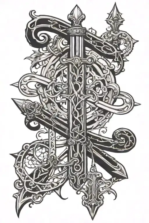 Sword Of Damocles Hanging Over Infinity Symbol Intertwined