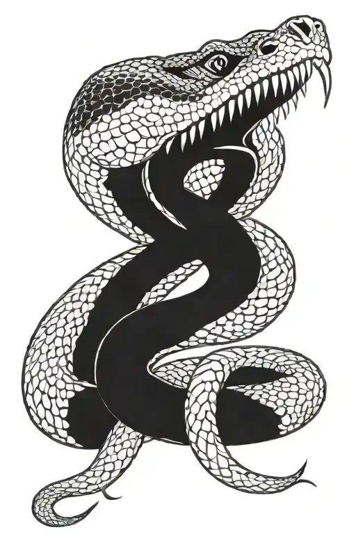 Snake With Open Mouth Open