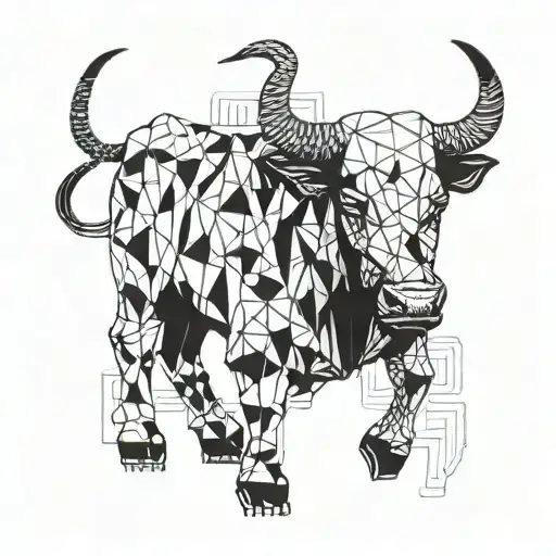 Geometric Bull Binary Code Pattern Intertwined