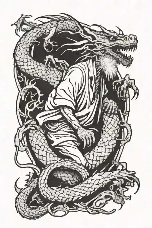 Old Man And Dragon