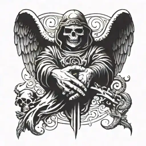 Angel And Death Shaking Hands