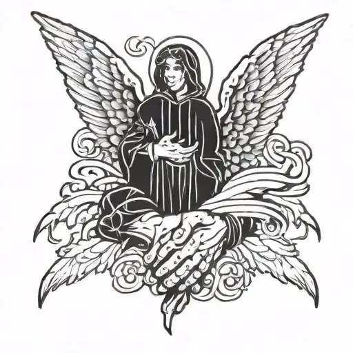 Angel And Death Shaking Hands