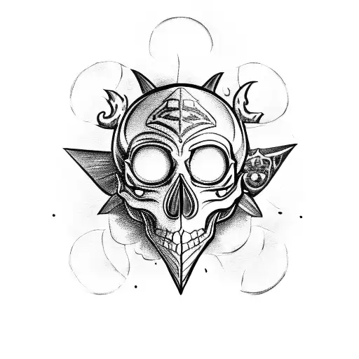 Skulls And Elf With Sword And Majora Mask