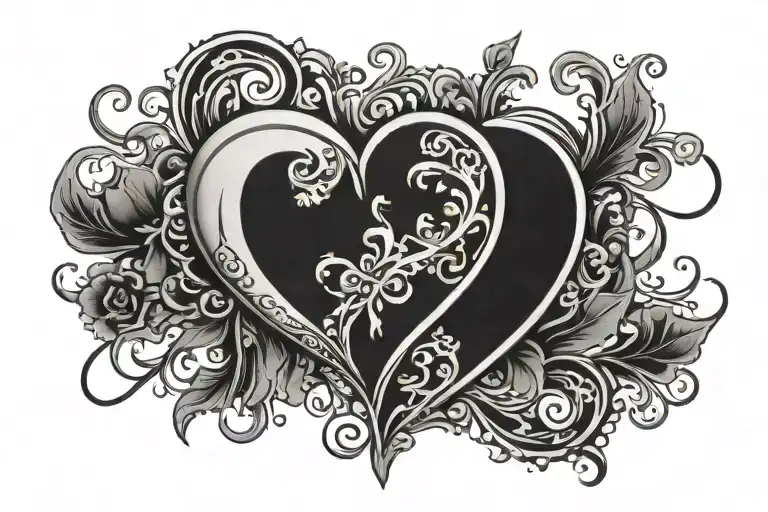 Heart And Black With