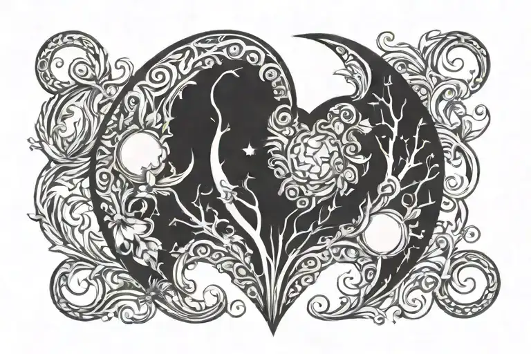 Black Heart With A Moon