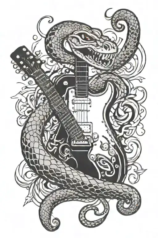 Snake And Electric Guitar