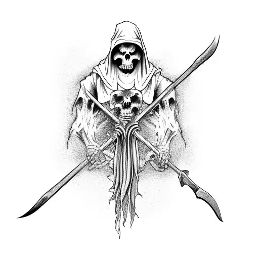 The Reaper Holding His Scythe