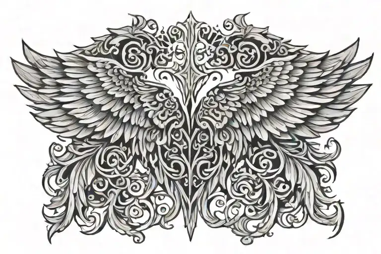 Wing Tattoo Design For Back