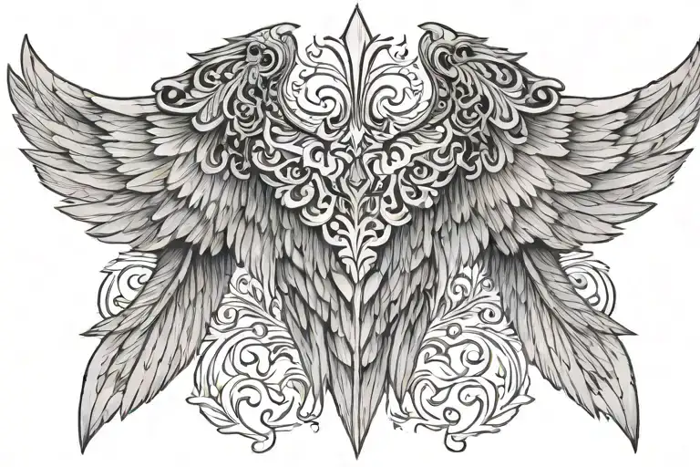Wing Tattoo Design For Back