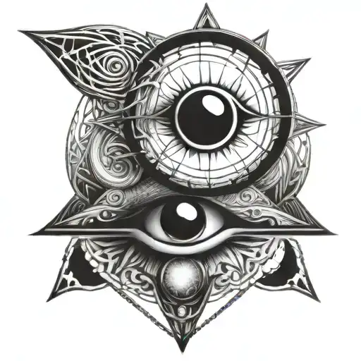 Third Eye With Triple Moon