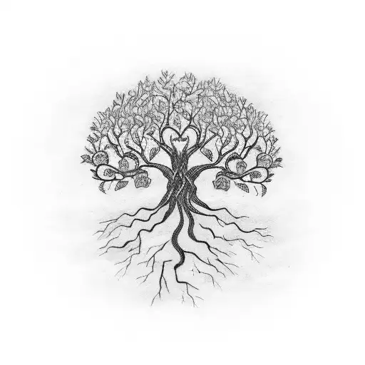 Tree Of Life With The Word Pinch Tangled In The Roots