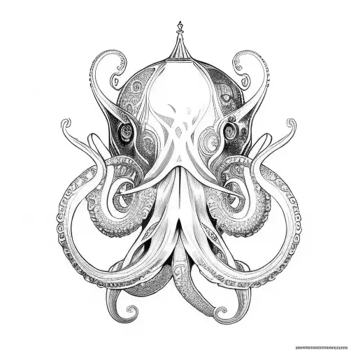 Alphonse Mucha Style Octopus