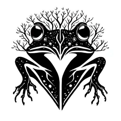 Abstract Tree Toad Using Negative Space