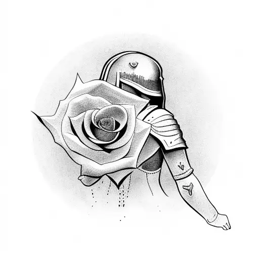 Gladiator Holding A Rose