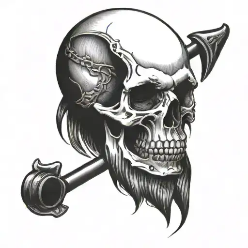 Skull With Scythe