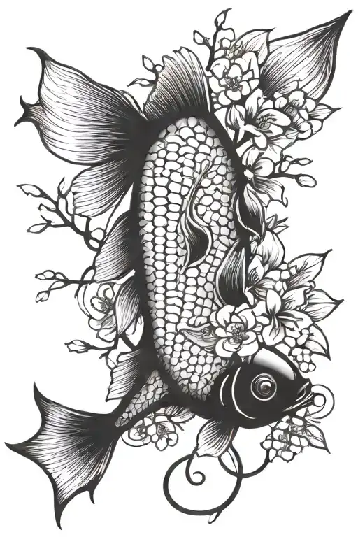 Fish And Cherry Blossoms