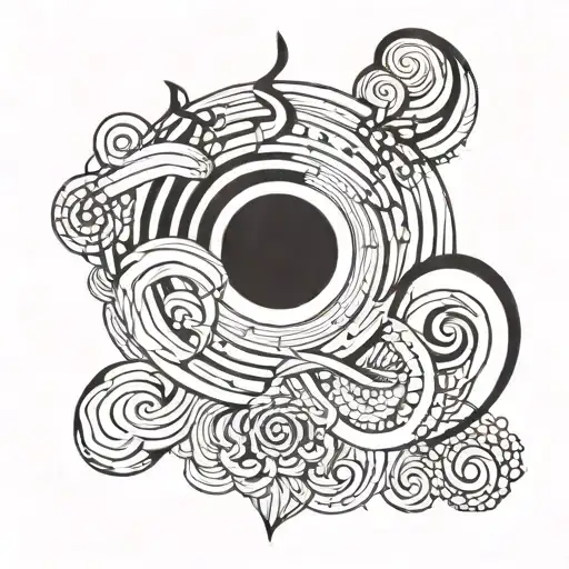 Unalome Symbol With Zen Symbol