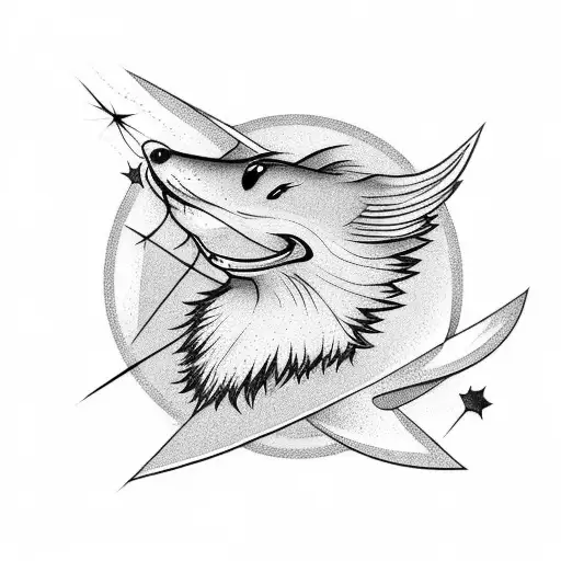 Shooting Star With Shaded Tail