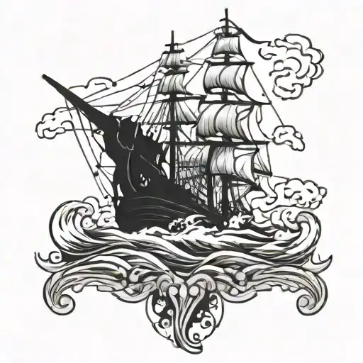 1800 Ship On The Ocean