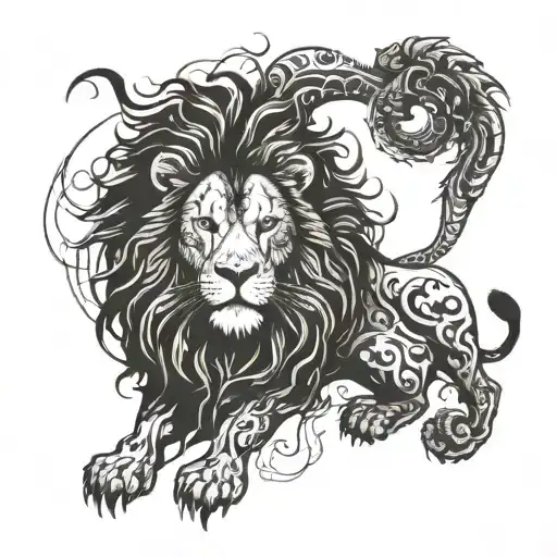 A Lion And A Sea Creature Forming A Bond Symbolizing The Connection Between Father And Child