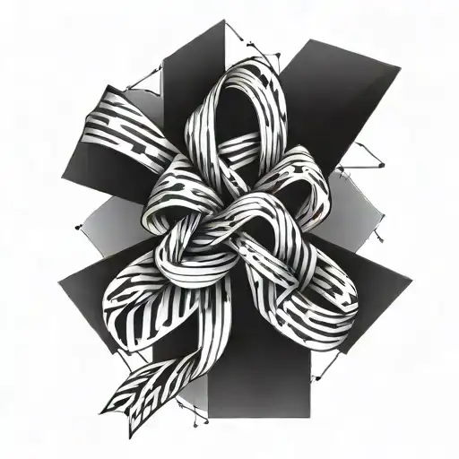 Abstract Geometric Design Incorporating A Cancer Ribbon Motif