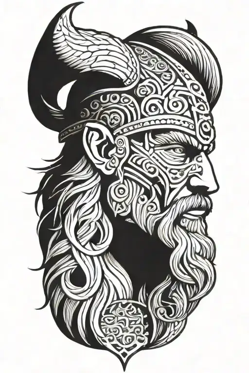 Viking Face Looking Left