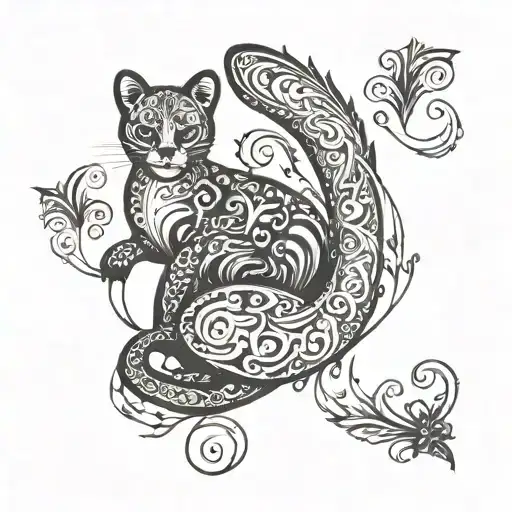 Triskel Ermine Negative Tattoo Full Black