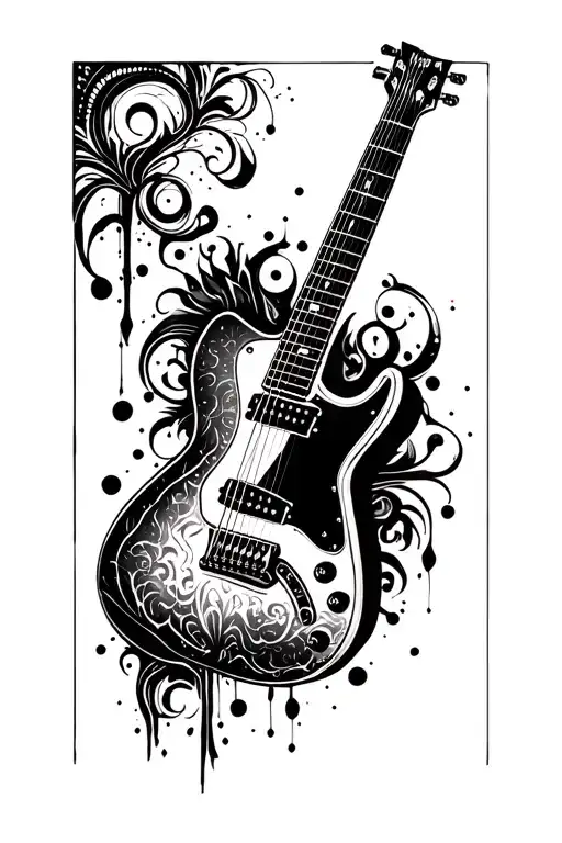 Guitar Tattoo Coverup