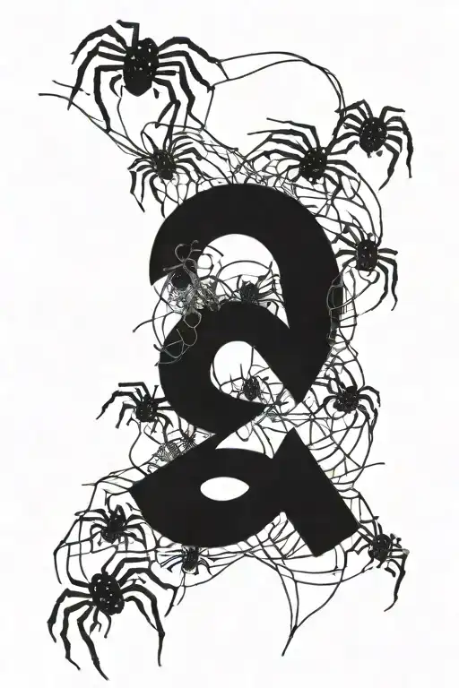 Semicolon Made Out Of Spiders With Webbing