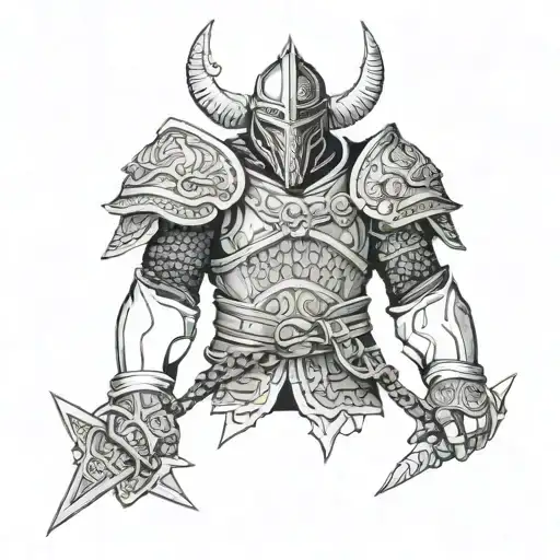 Combine Elements Of Viking And Samurai Armor To Create A Unique Full Body Tattoo Design