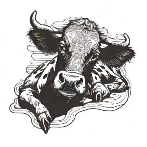 A Cow Lounging On A Beach In Mexico