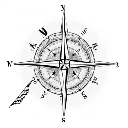 Compass With Coordinates And A Beach Inside Of It