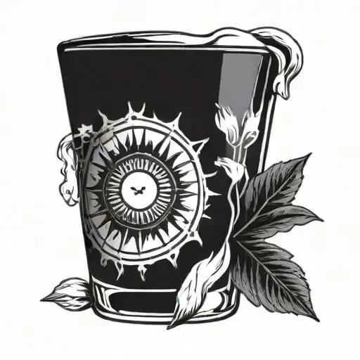 Shot Glass With Sun Inside Representing