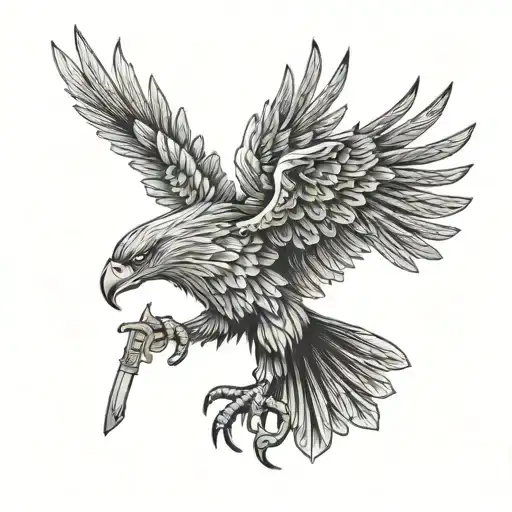 Albania Eagle With Ak 47 Smoking