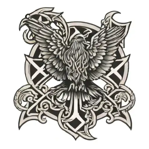 Polish Falcon Irish Celtic Cross