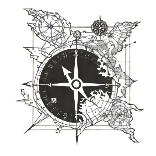 Map With Compass And Divider