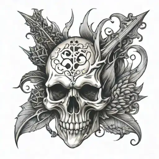 Game Of Thrones Inspired Darl Evil Skull Design Incorporating Elements