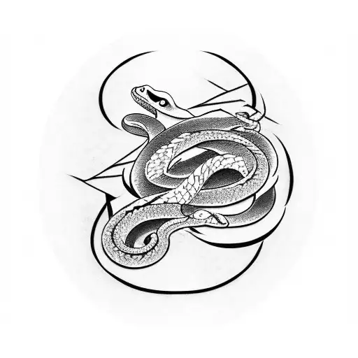 Katana Surrounded By A Snake