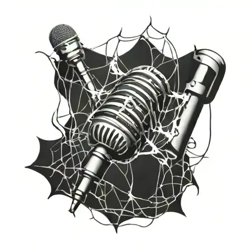 A Microphone Intertwined With Spider Webs