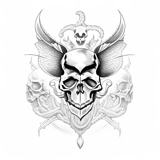 Death Moth With Skull On It