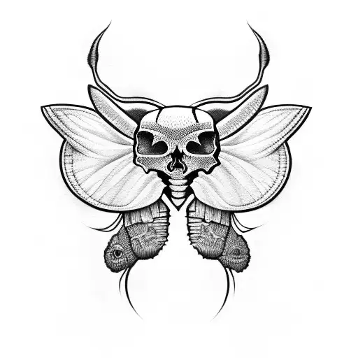 Moth With Skull On It