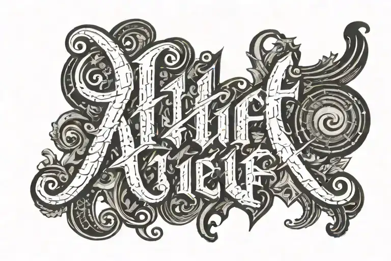 Lettering Tattoo Word Thief Written