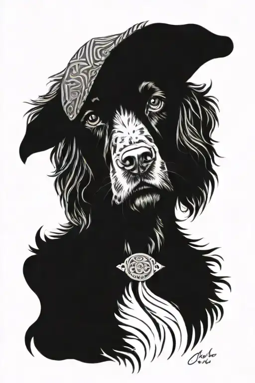 Black Spaniel Looking Like Odin