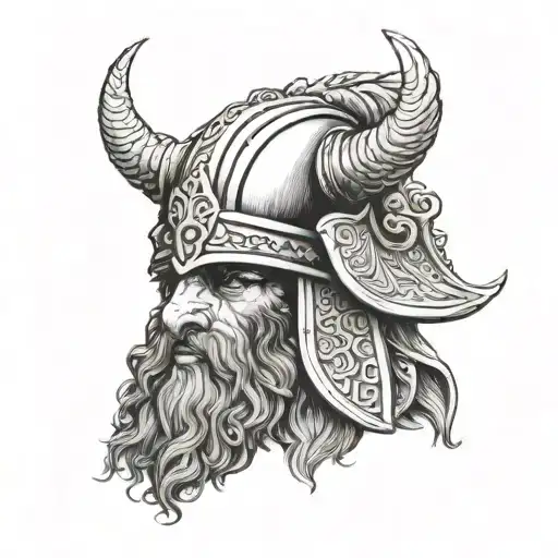 Black Cockapoo Wearing Viking Helmet Looking Like The Nose God Odin