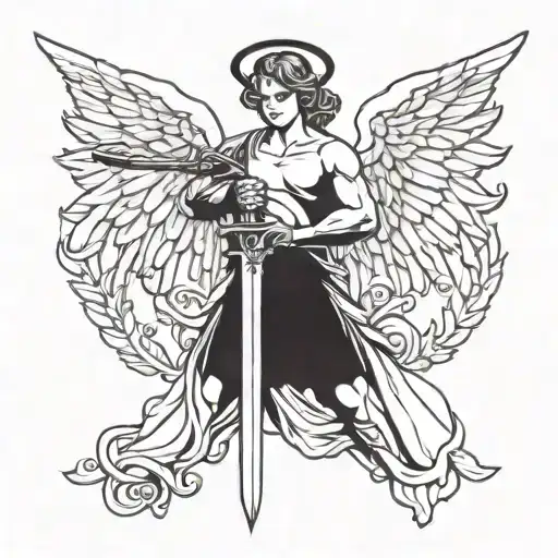 Angel Holding A Sword