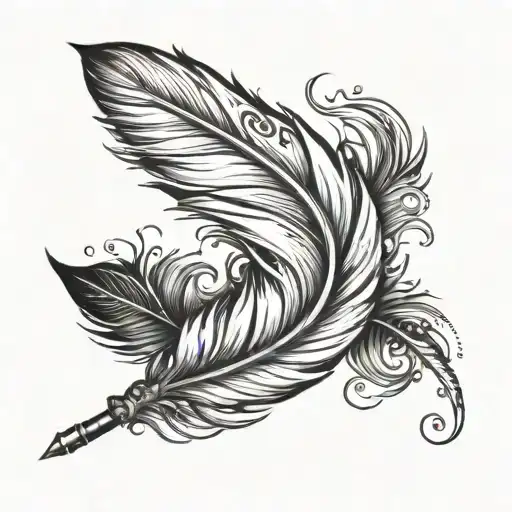Design A Feather Pen With No Background