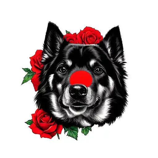 Rose Japan Flag Korea Flag Dogs Pawprint