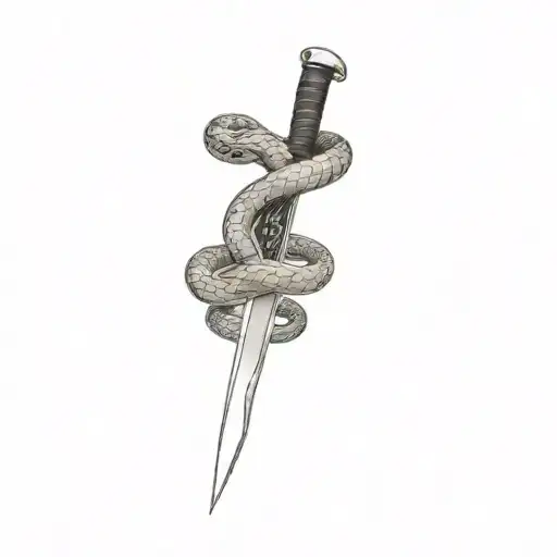 A Knife With A Snake On It